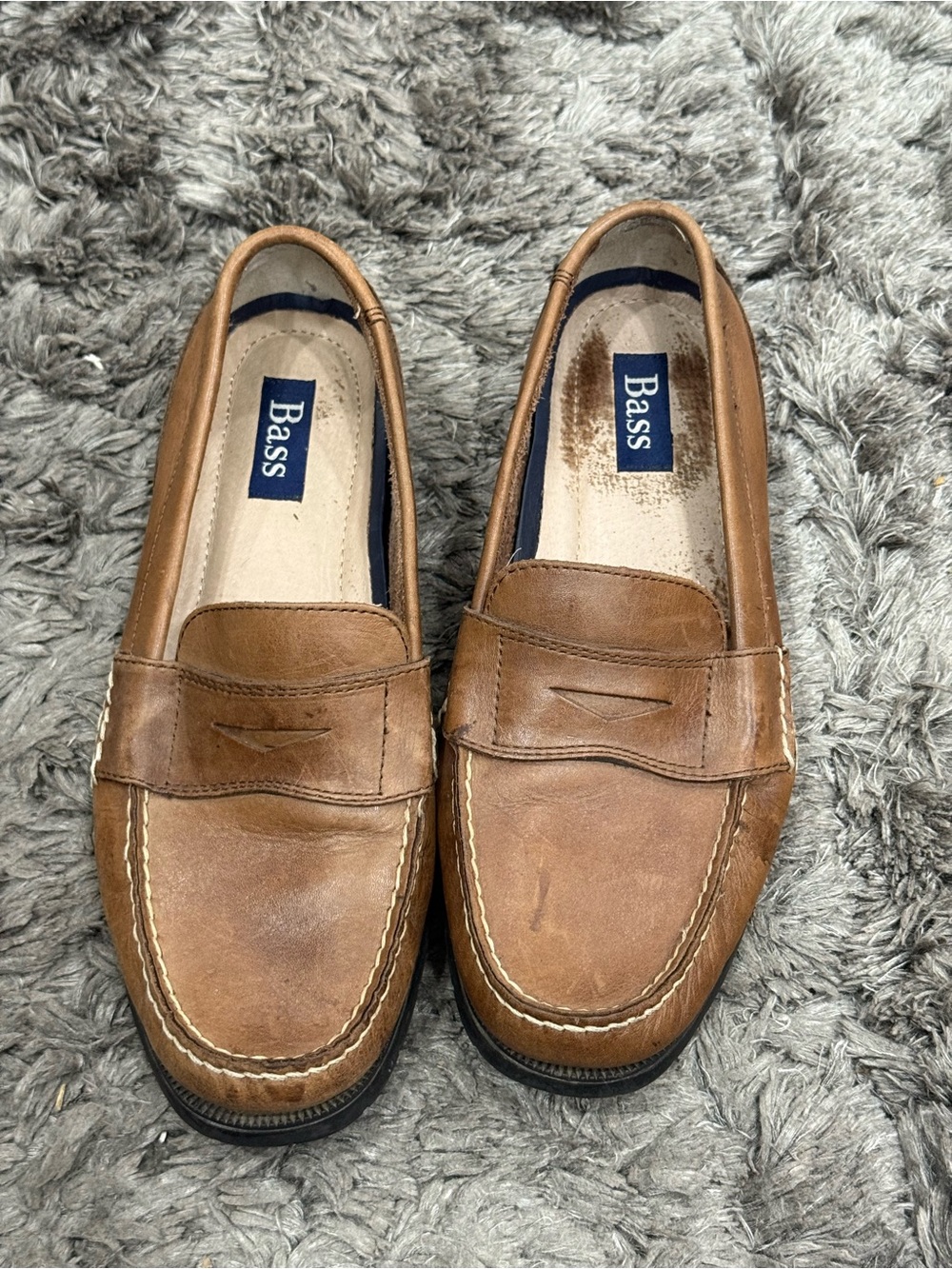 Bass Weejun Monroe II Leather Penny Loafers Mens Classic Slip On Shoes size 8.5W